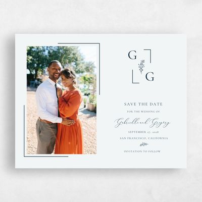 Mist, Blue Wedding Save the Date - Olney Photo