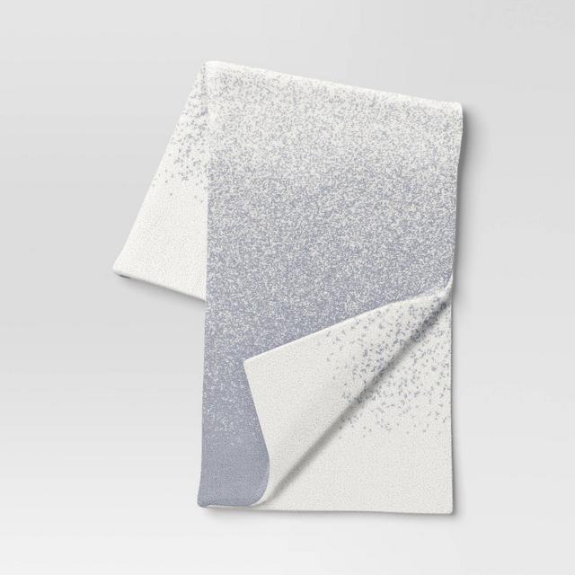 Reversible Ombre Cozy Feathery Knit Throw Blanket Blue/Gray - Threshold™