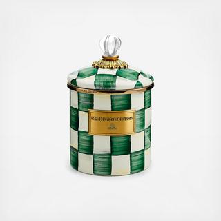 Emerald Check Enamel Canister