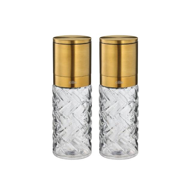 Cilio "Cristallo" Salt or Pepper Mill, Gold, 2"dia. X 6.7" - 2 units