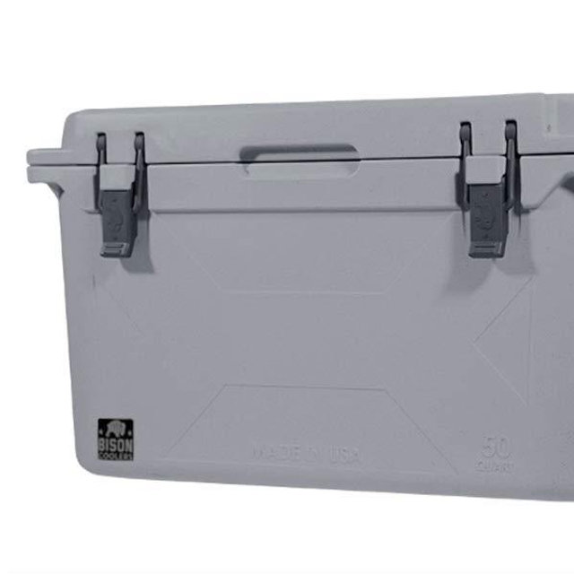 BISON COOLERS Medium 50 Quart Rotomolded Cooler Box for Beer, Liquid or Lunch | Long Lasting Ice Chest with Hard Shell, Lid and Liner | Includes 5 Year Warranty | Made in The USA