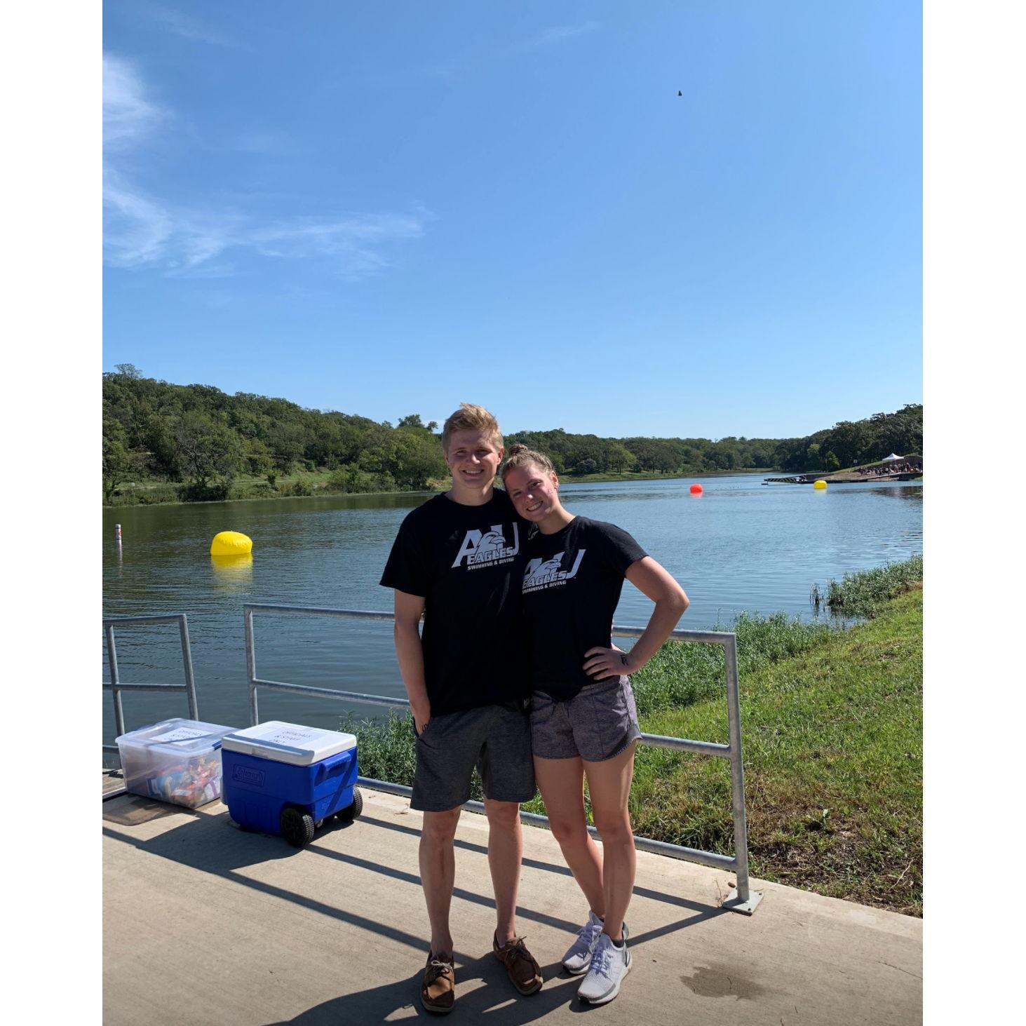 Open water national after swimming a 5K, Kansas 2020
