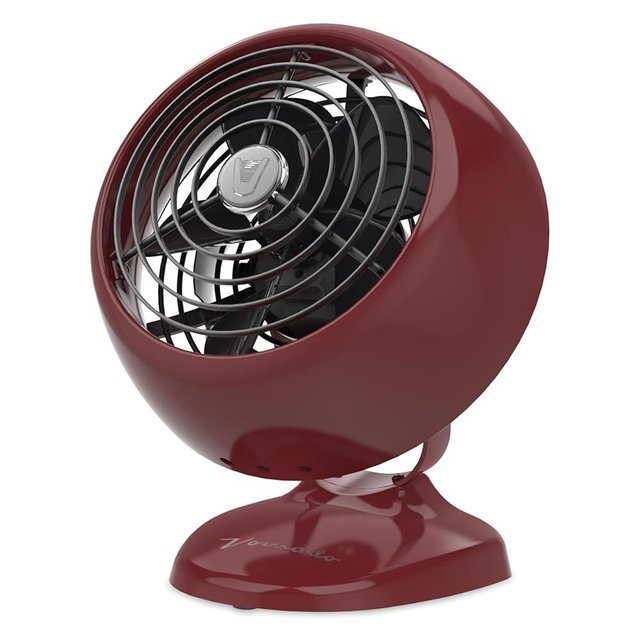 Vornado VFAN™ Mini Classic Vintage Fan, Retro Metal Air Circulator, For Desk & Bedside, 2 Speeds, Adjustable Tilt, Personal Cooling with Targeted Airflow, Quiet Fan, Claret