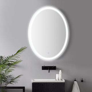 Dane Oval Frameless Antifog Front/Back-Lit Tri-Color Bathroom Vanity Mirror