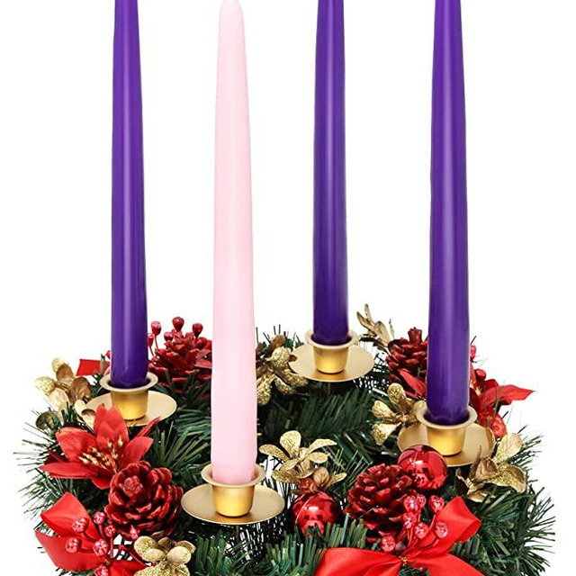 Christmas Advent Wreath -Red Berry Advent Season Centerpiece Décor - Advent Candle and X-mas Candles Decorations - Advent Calendar Season Decoration