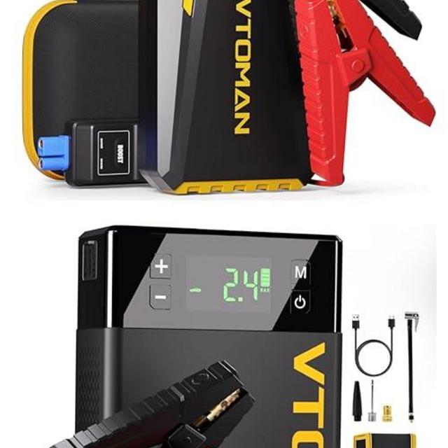 VTOMAN V10 Pro Jump Starter, 4500A Portable Car Starter and VTOMAN X1 Jump Starter with Air Compressor