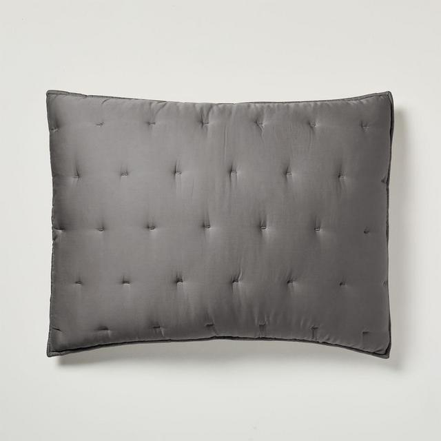 TENCEL™ Crescent Stitch Standard Sham, Slate