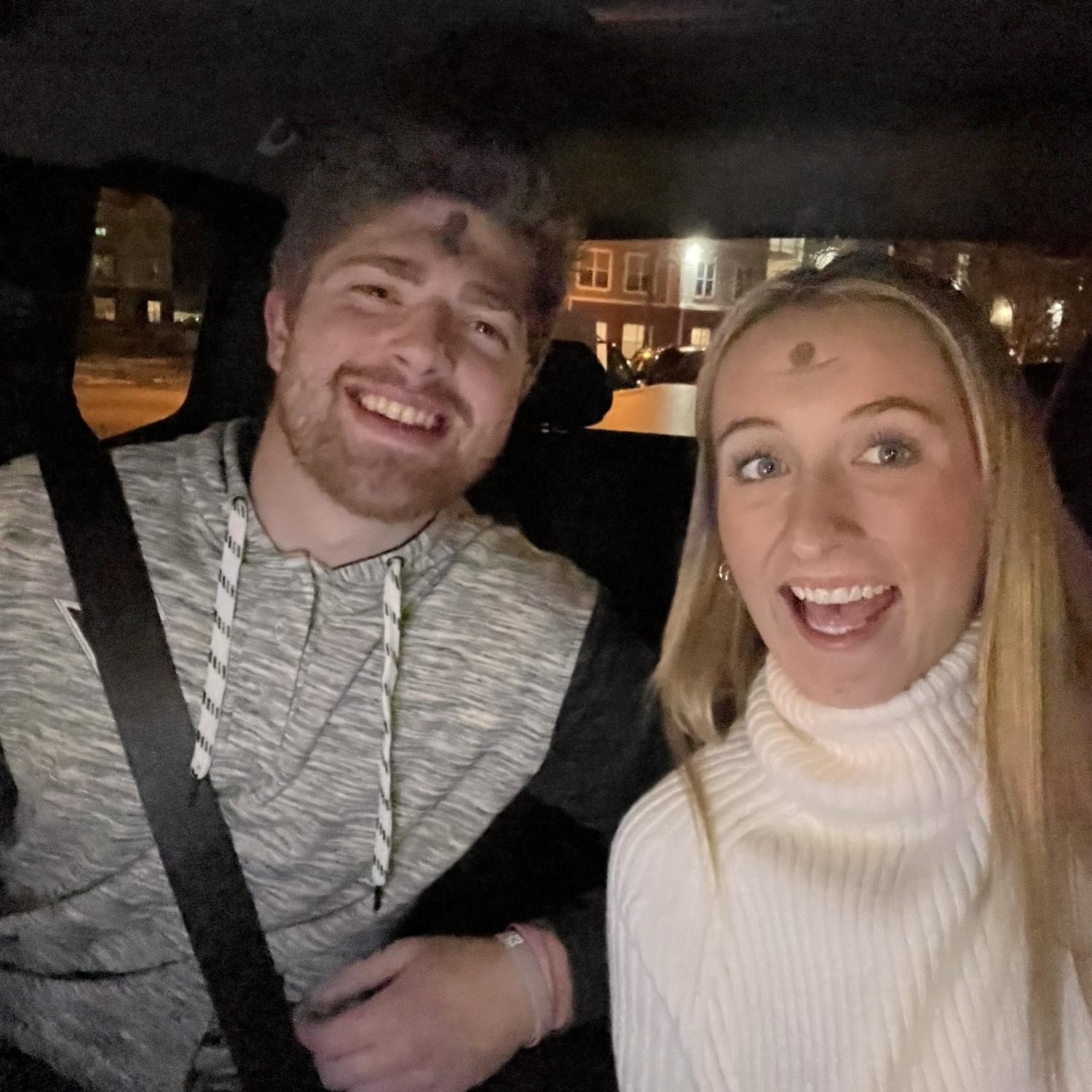 Our first time going to church together for Ash Wednesday