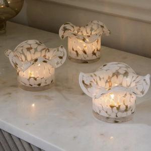 Set of 3 Confetti Glass Votive Candle Holders
