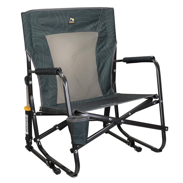 GCI Outdoor FirePit Rocker Low-Ride Outdoor Rocking Chair with Beverage Holder