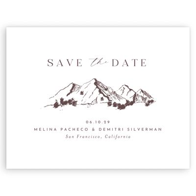 Chocolate, Brown Wedding Digital Save the Date - Crispin Landscape