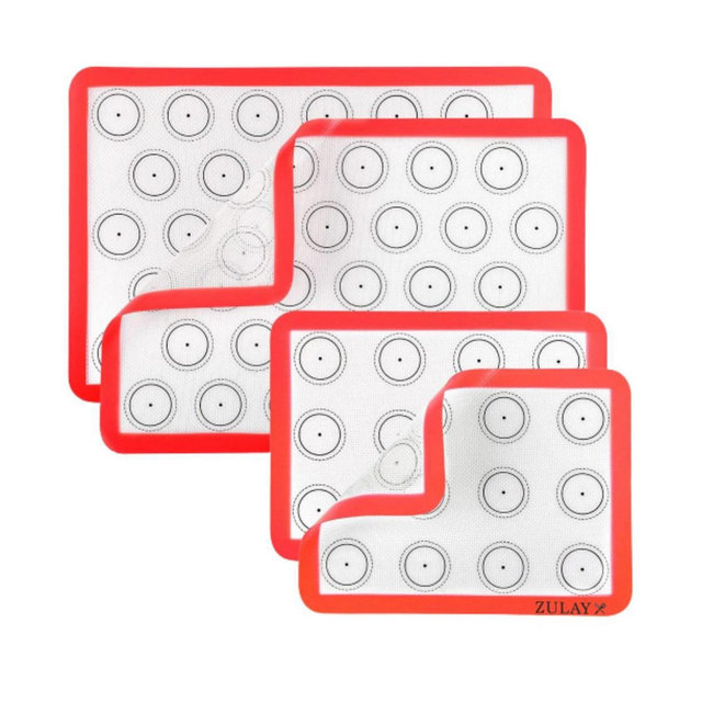 Zulay Kitchen Macaron Silicone Baking Mats 4-Pc