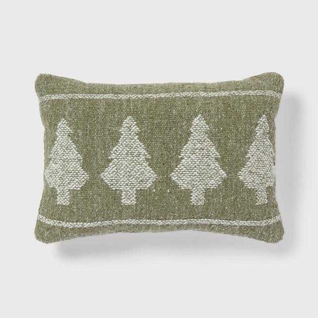 Oblong Holiday Decorative Pillow Woven Tree - Threshold™