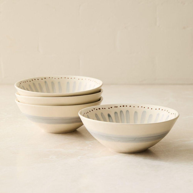 Diya Dinnerware Cereal Bowls, Stoneware Mix, Set of 4
