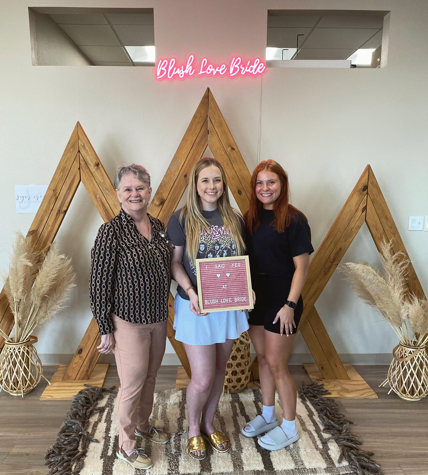 Sally Curry, Claire Pickett & Haley Daniel- the day we found the dress!
