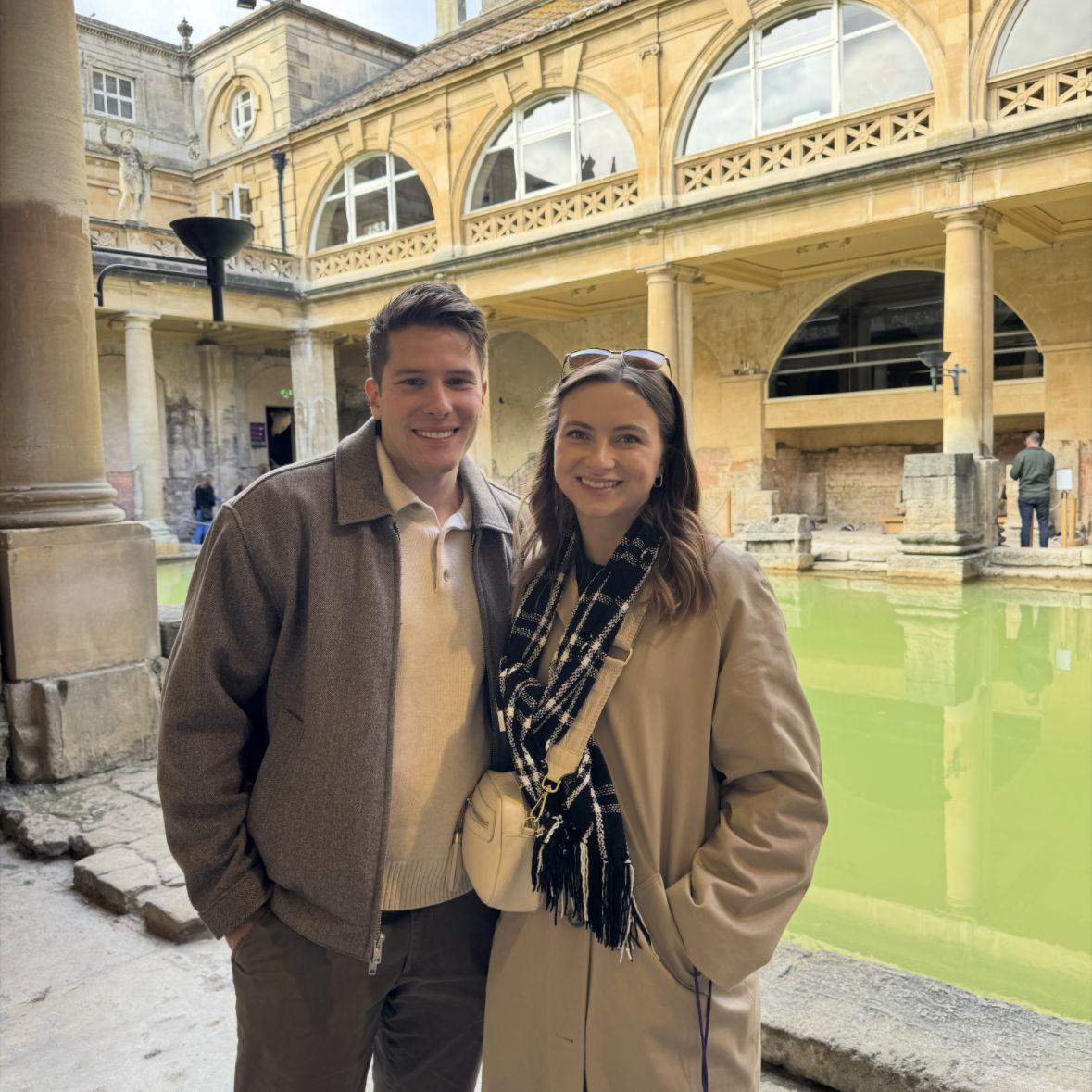 In the Roman baths in Bath, England