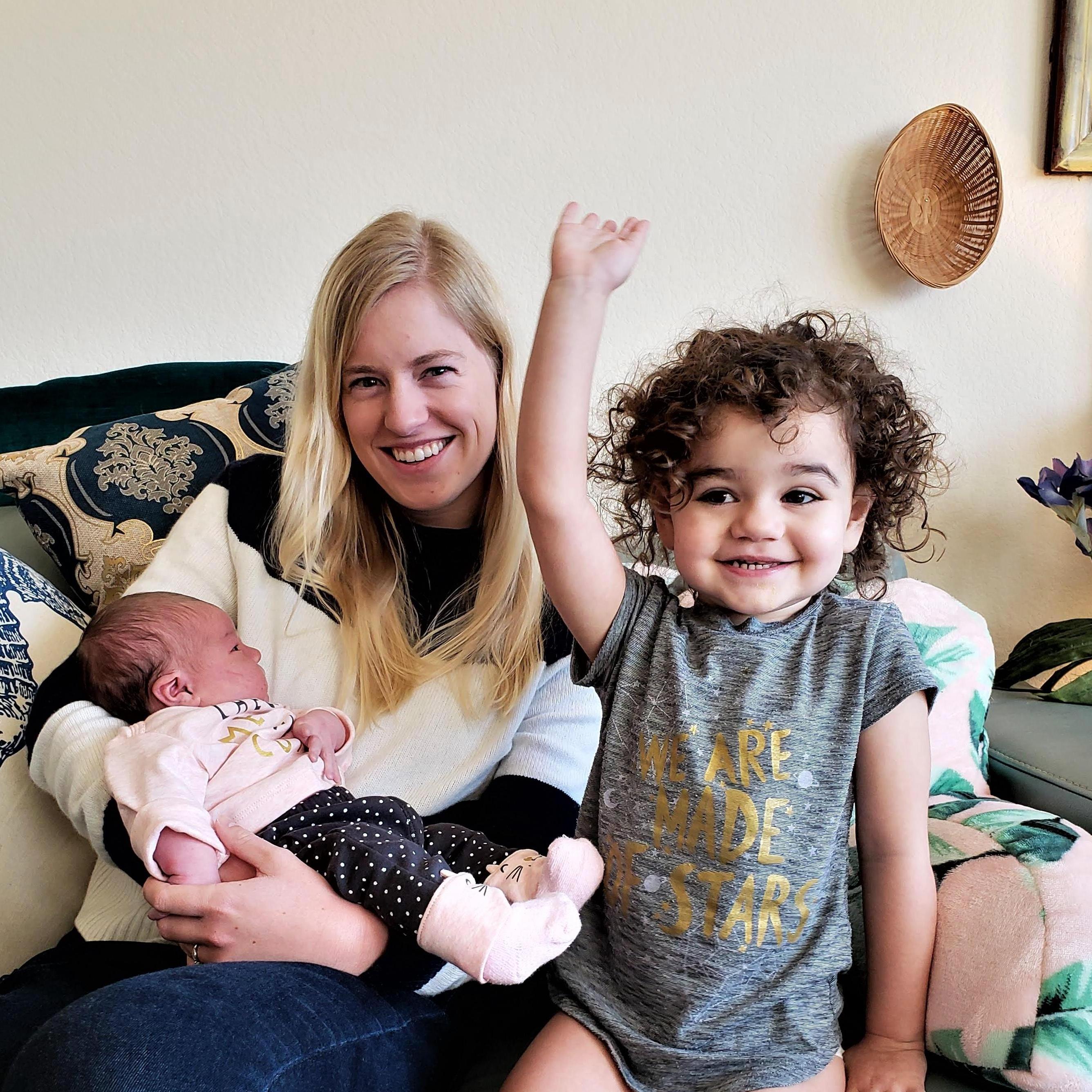 Gretta getting to know her new nieces!