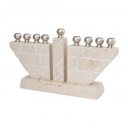 White Jerusalem Hanukkah Menorah
