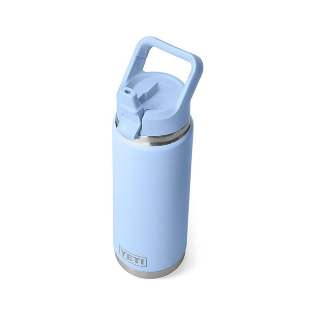 YETI Rambler 26 oz Bottle, Vacuum Insulated, Stainless Steel with Color Matching Straw Cap
