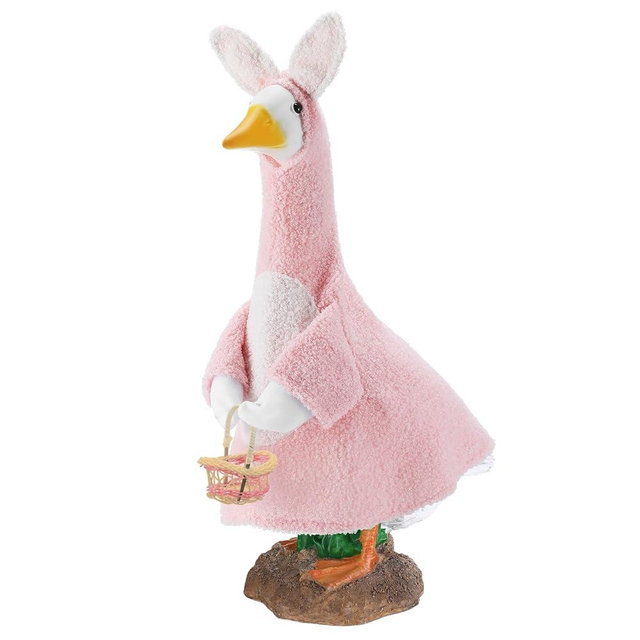 Arrowbash Easter Bunny Goose Outfit Goose Clothes Porch Goose Outfit Lawn Goose Clothing for 23" High Cement or Plastic Goose Lawn Goose Outfit, Porch Goose Clothes, Garden Goose Costume