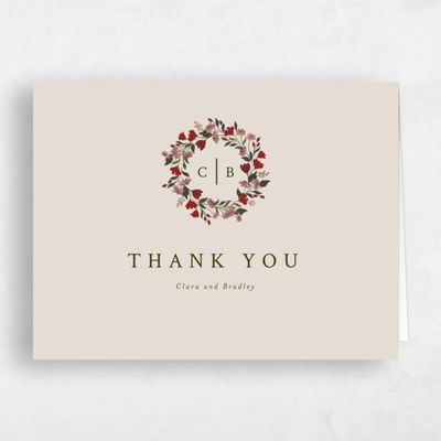 Classic Greige, Brown Wedding Thank You - Florentina Landscape