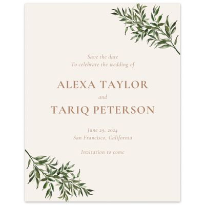 Linen, Beige Wedding Digital Save the Date - Keely Portrait