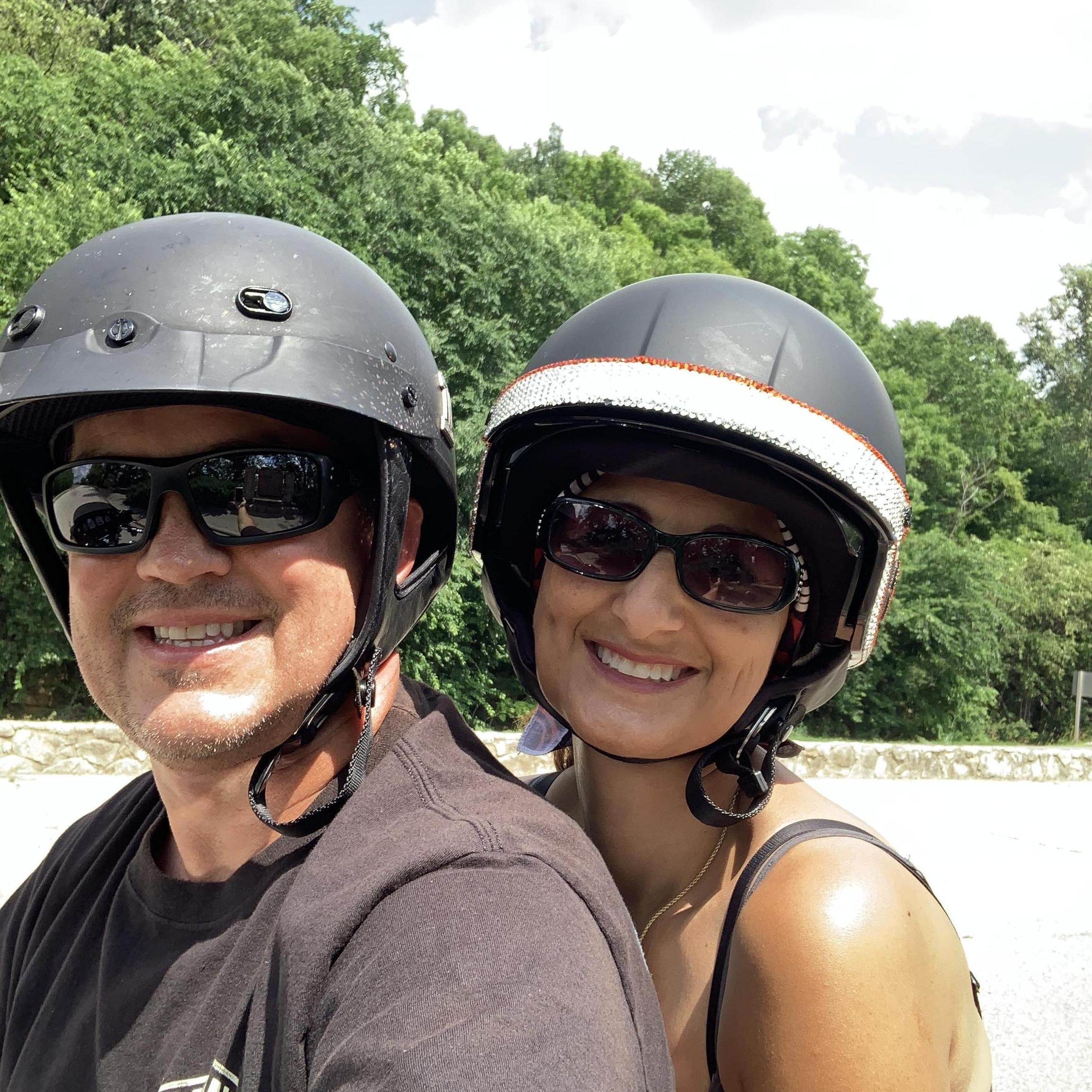 Taking the Harley out for a ride along the Mississippi River