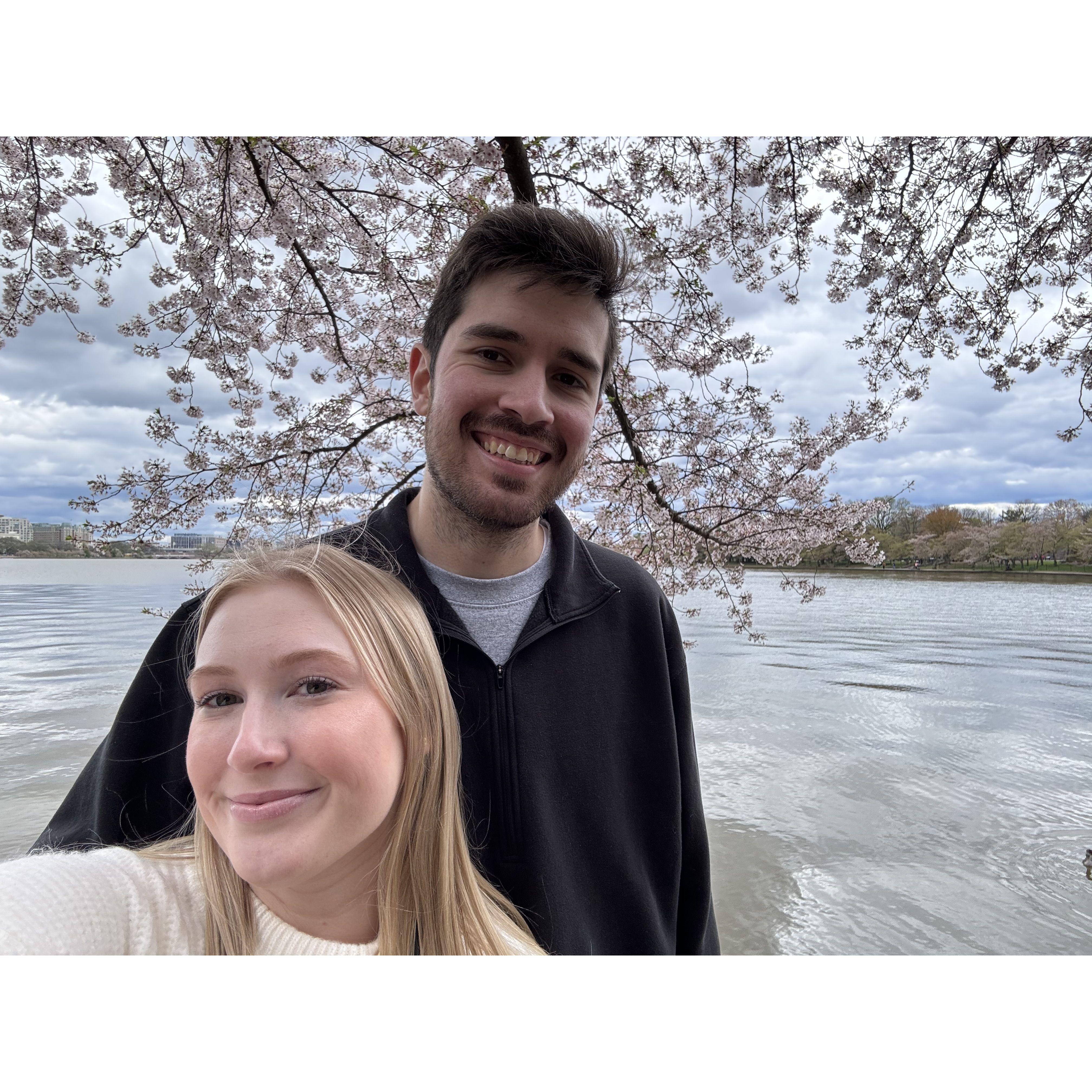 We visited Washington D.C. when the cherry blossoms were blooming! We also had lunch where JFK proposed to Jackie. Iconic!