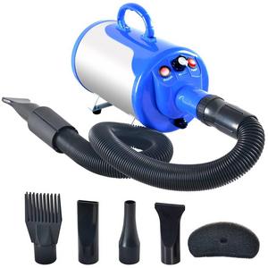 SHELANDY 3.2HP Stepless Adjustable Speed Pet hair force dryer Dog grooming blower with heater(Blue)