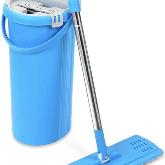 The Clean Store 2 Gal Blue 360 Flat Mop and Bucket System Professional Home Kit