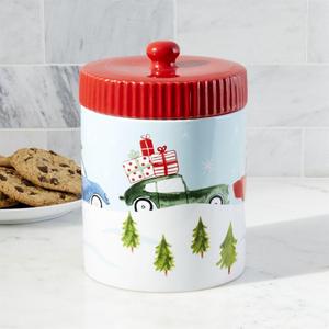 Christmas Cars Cookie Jar