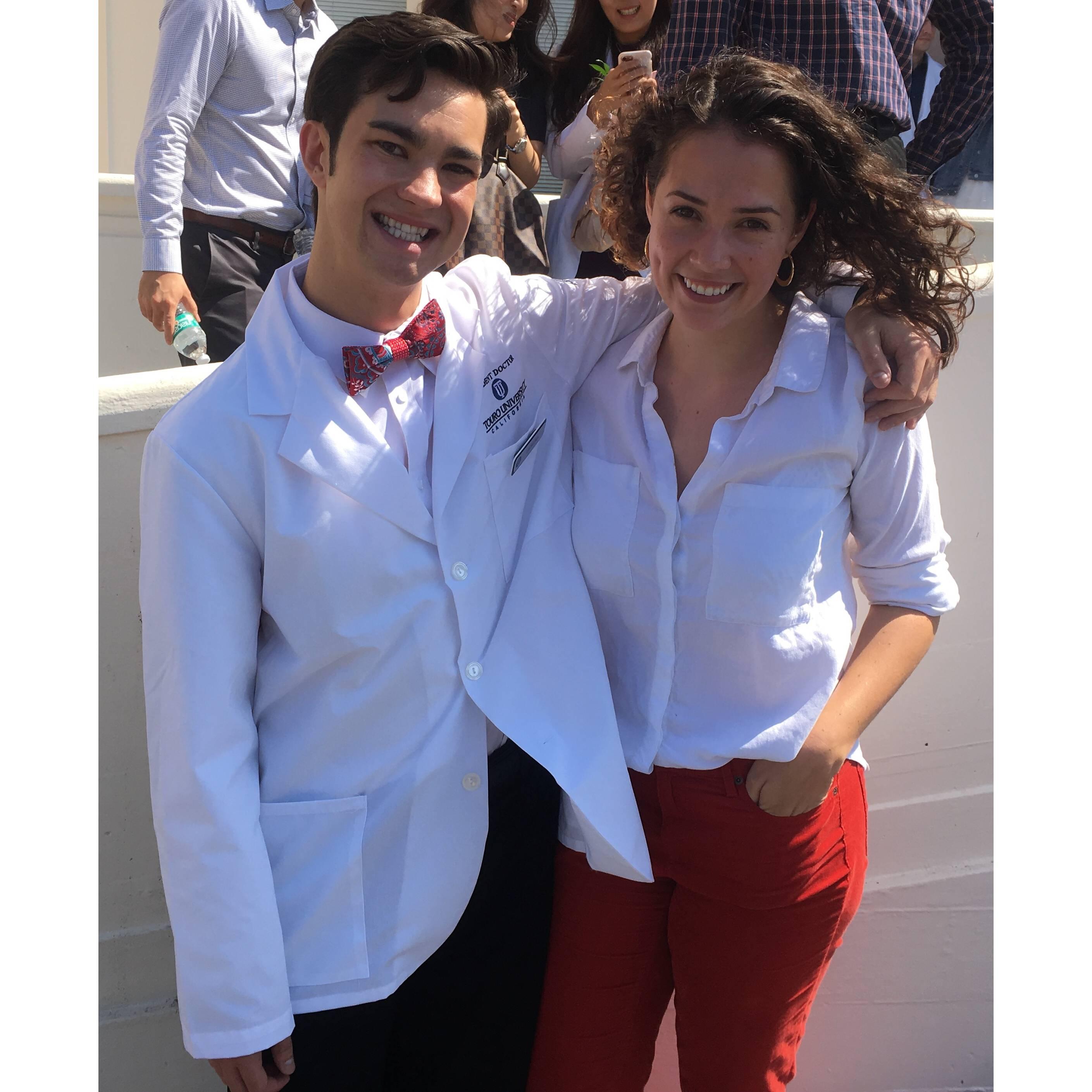 Tay and Lucas at his medical school white coat ceremony, August 2018