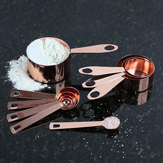 Steelware Central Copper Measuring Cups and Spoons 9 pieces