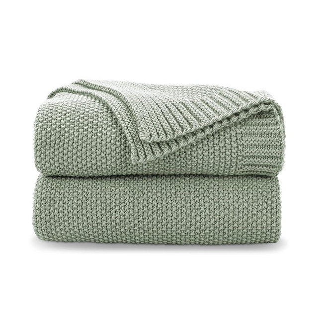 CozeCube Sage Throw Blanket for Bed, Soft Cozy Cable Knit Throw Blanket for Twin Bed, Lightweight Warm Decorative Farmhouse Christmas Throw Blanket for Couch Sofa, 60"x80", Sage