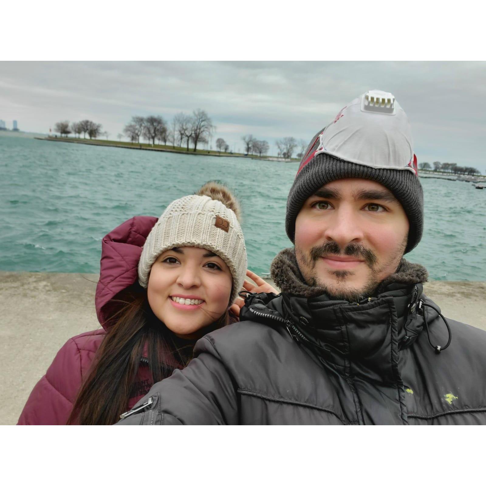 Bike trip along Chicago lake shore November 2020