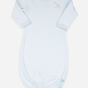 Big Heart Giraffe Baby Gown, Sky Blue