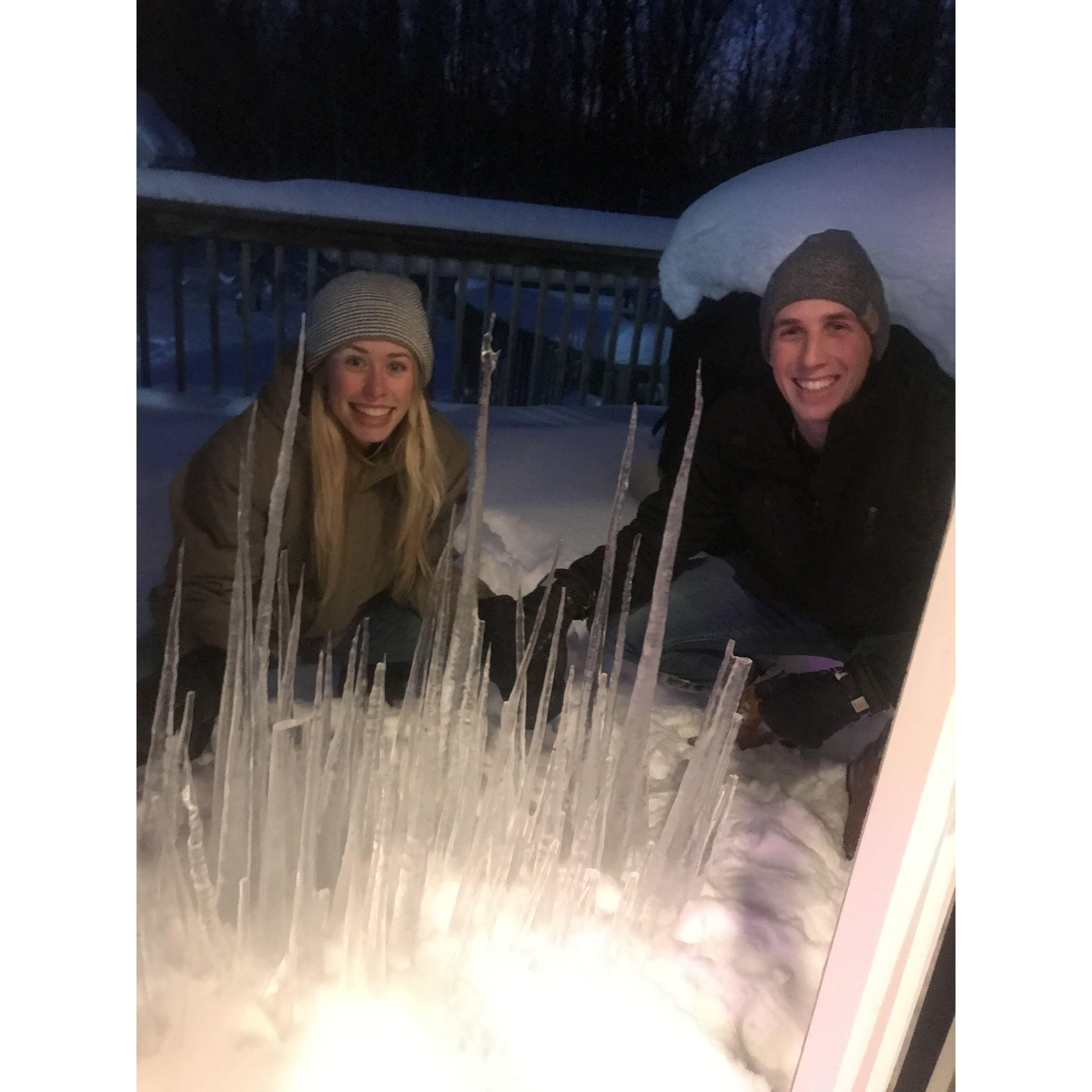 Danny's First trip to Michigan!! We built an EPIC icicle town