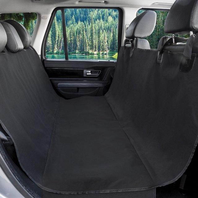 BarksBar Original Pet Seat Cover for Cars - Black, WaterProof & Hammock Convertible (Standard, Black)