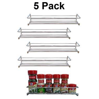 Premium Presents 5 Pack. Wall Mount Spice Rack Organizer for Cabinet. Spice Shelf. Seasoning Organizer. Pantry Door Organizer. Spice Storage. 12 x 3 x 3 inches Brand