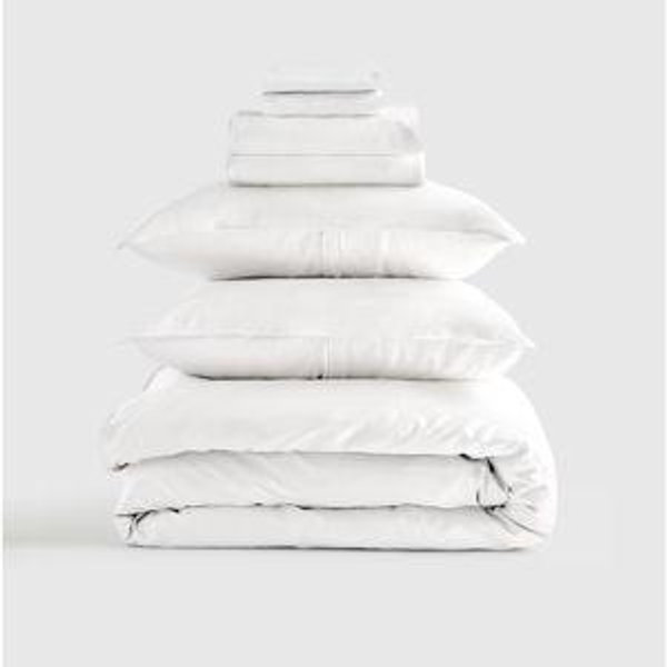 Organic Bamboo Viscose Deluxe Bedding Bundle in White