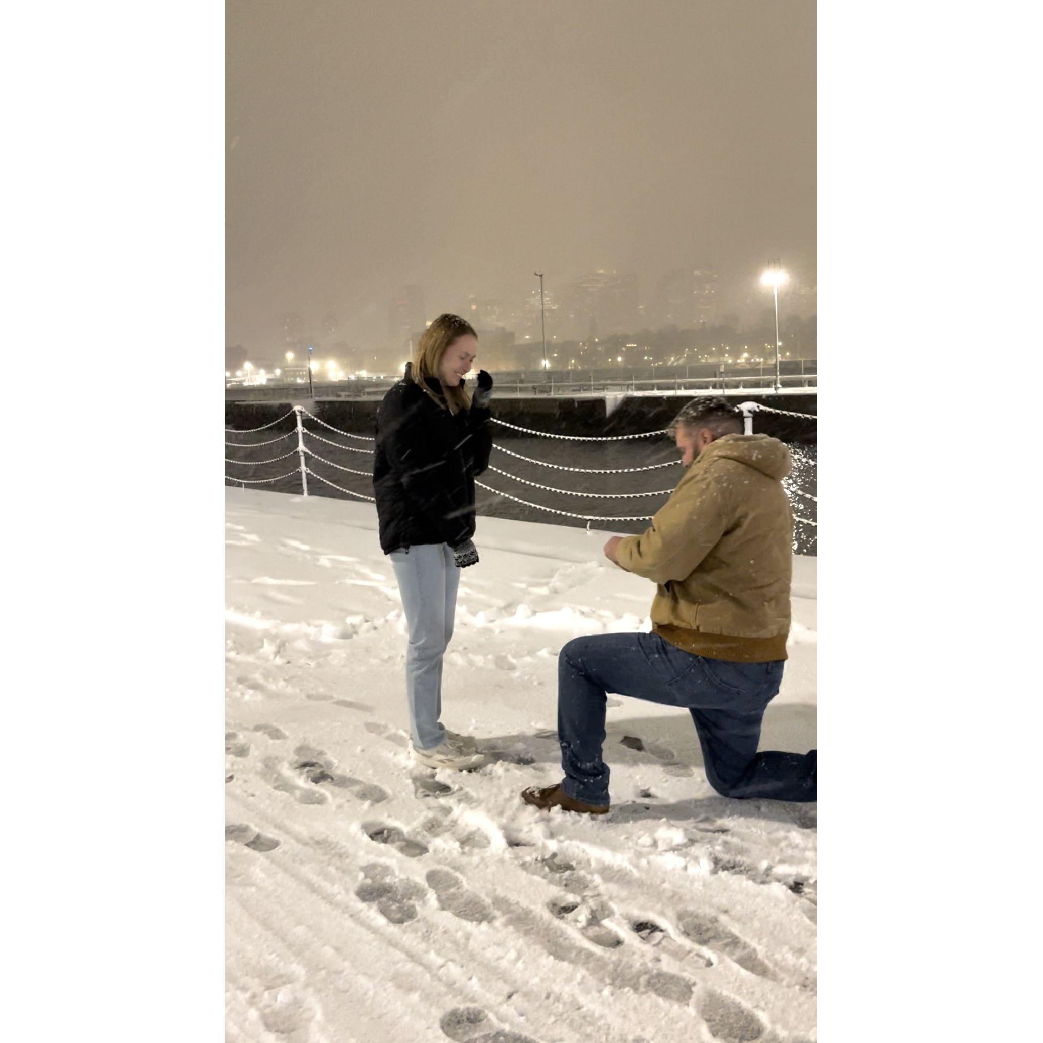 Instead he proposed a week later on December 20, 2024 in the Navy Yard, Mikayla's favorite area of Boston.