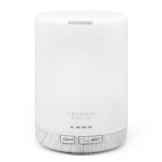 ASAKUKI 300ML Essential Oil Diffuser, Quiet 5-in-1 Premium Humidifier, Natural Home Fragrance Aroma Diffuser with 7 LED Color Changing Light and Auto-Off Safety Switch