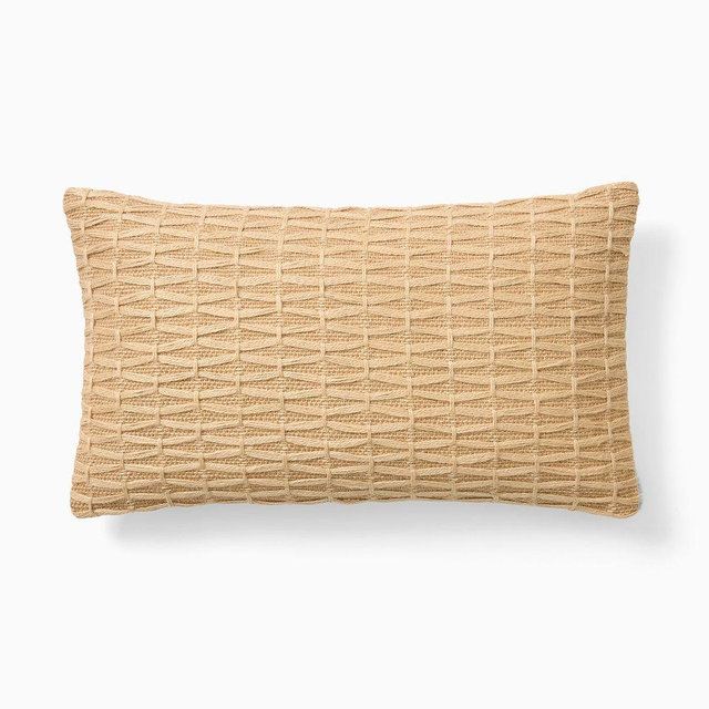 Chunky Woven Jute Pillow Cover, 12"x21", Natural