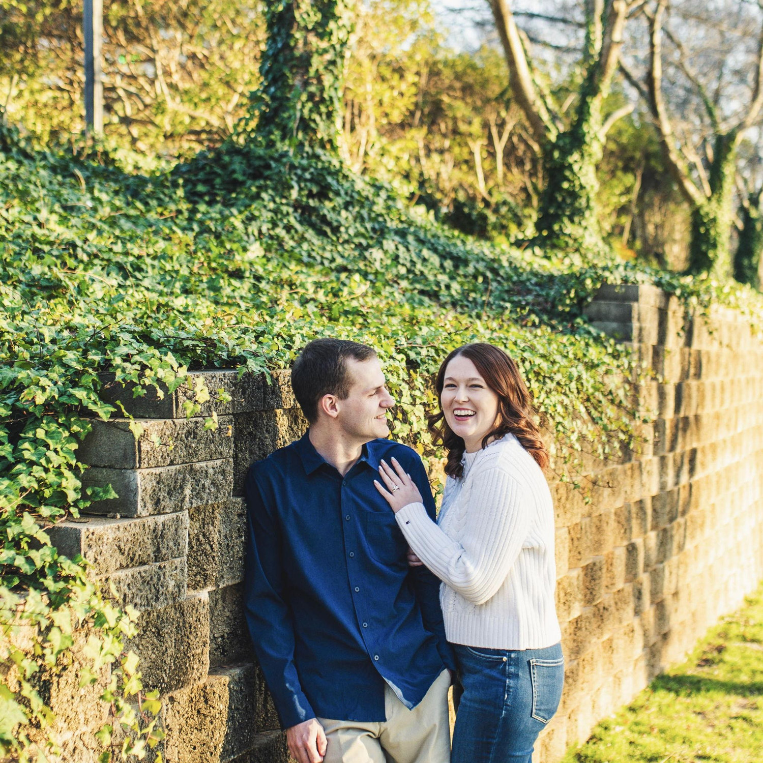 Our engagement photos at the Azalea Gardens in Raleigh