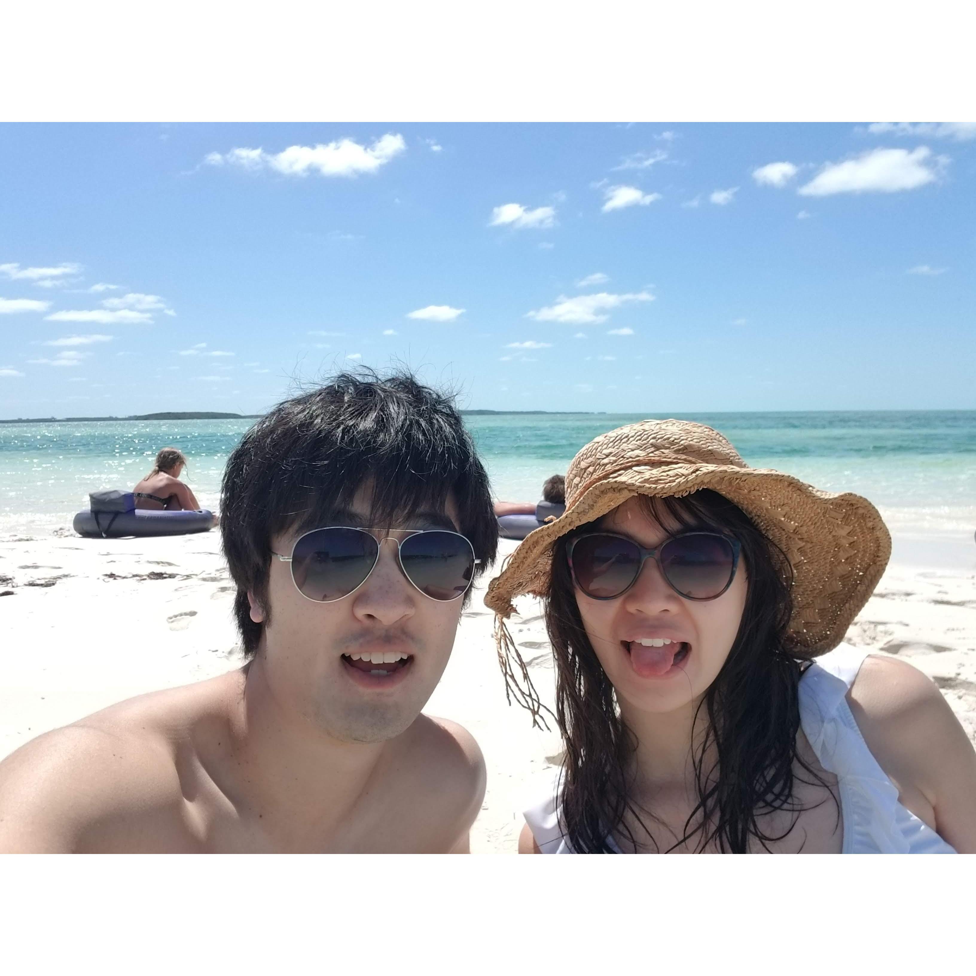 After Han Jun's Step 1, we planned a celebratory cruise trip in the Bahamas. We spent about a week in Miami, the Bahamas and Key West. This was taken on one of Royal Caribbean's private islands.