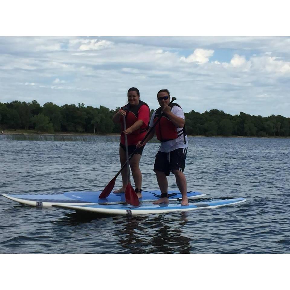 Our first time paddleboarding where we actually did a paddleboarding class on the water for 1.5 hours in 2016.