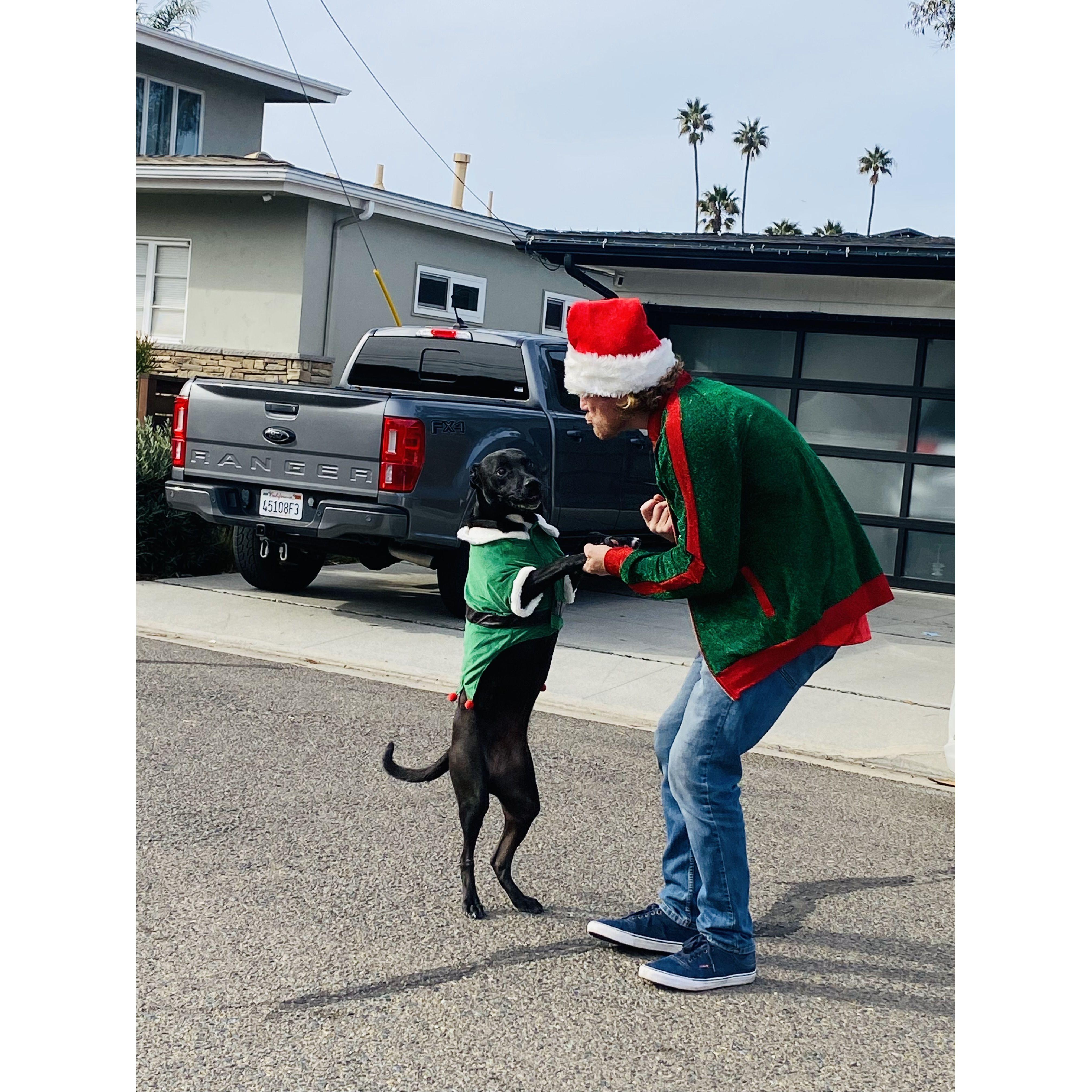 Festive best friends - Will and his sweetheart, Maggie - Dec 2022.