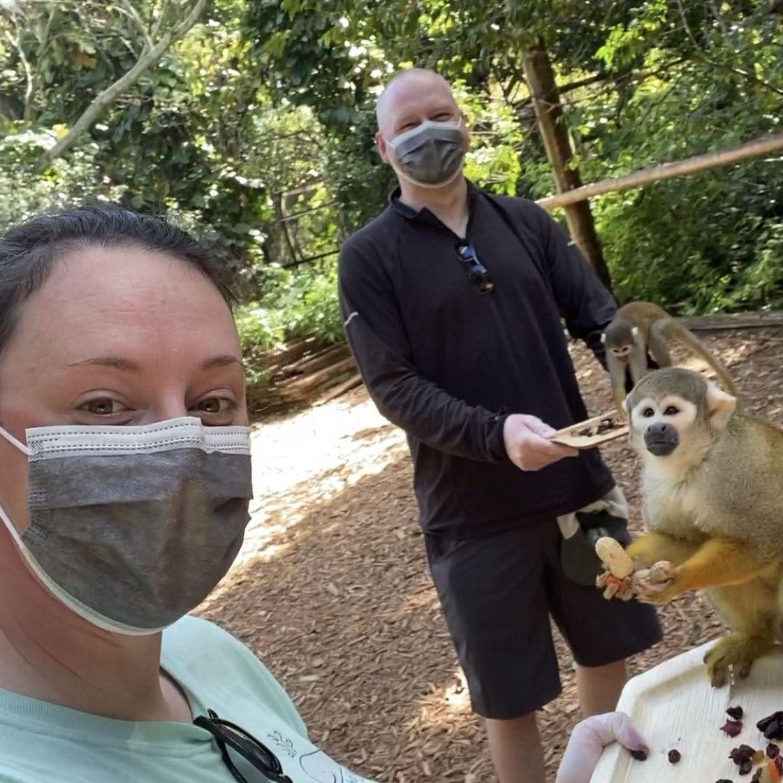 Hanging with the squirrel monkeys