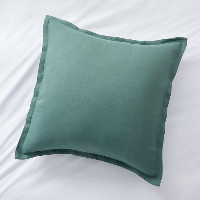 Pure Linen Solid Duck Green Euro Pillow Sham