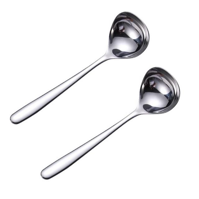 2 Pcs/Pack 8 Inch SUS304 Stainless Steel Small Soup Ladle,Gravy Soup Spoon Ladle,for Kitchen Cooking Soup Sauce Gravy, and Stew
